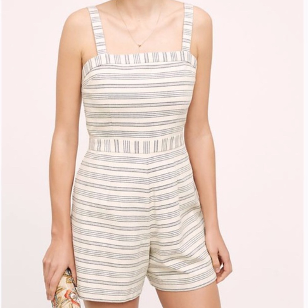 Anthropologie Paper Crown Lexington Striped Romper